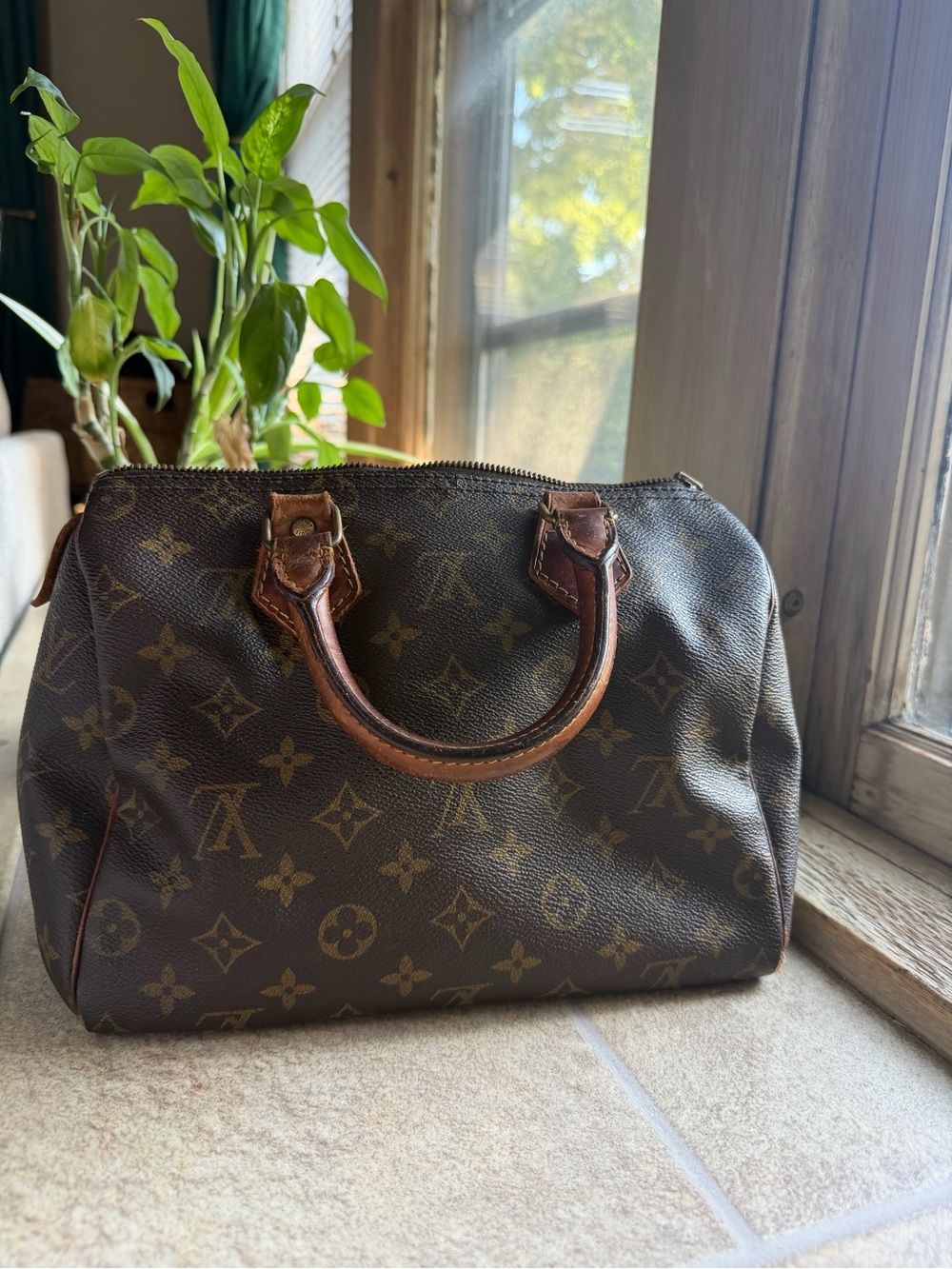 VINTAGE Louis Vuitton Speedy 25 with shoulder straps